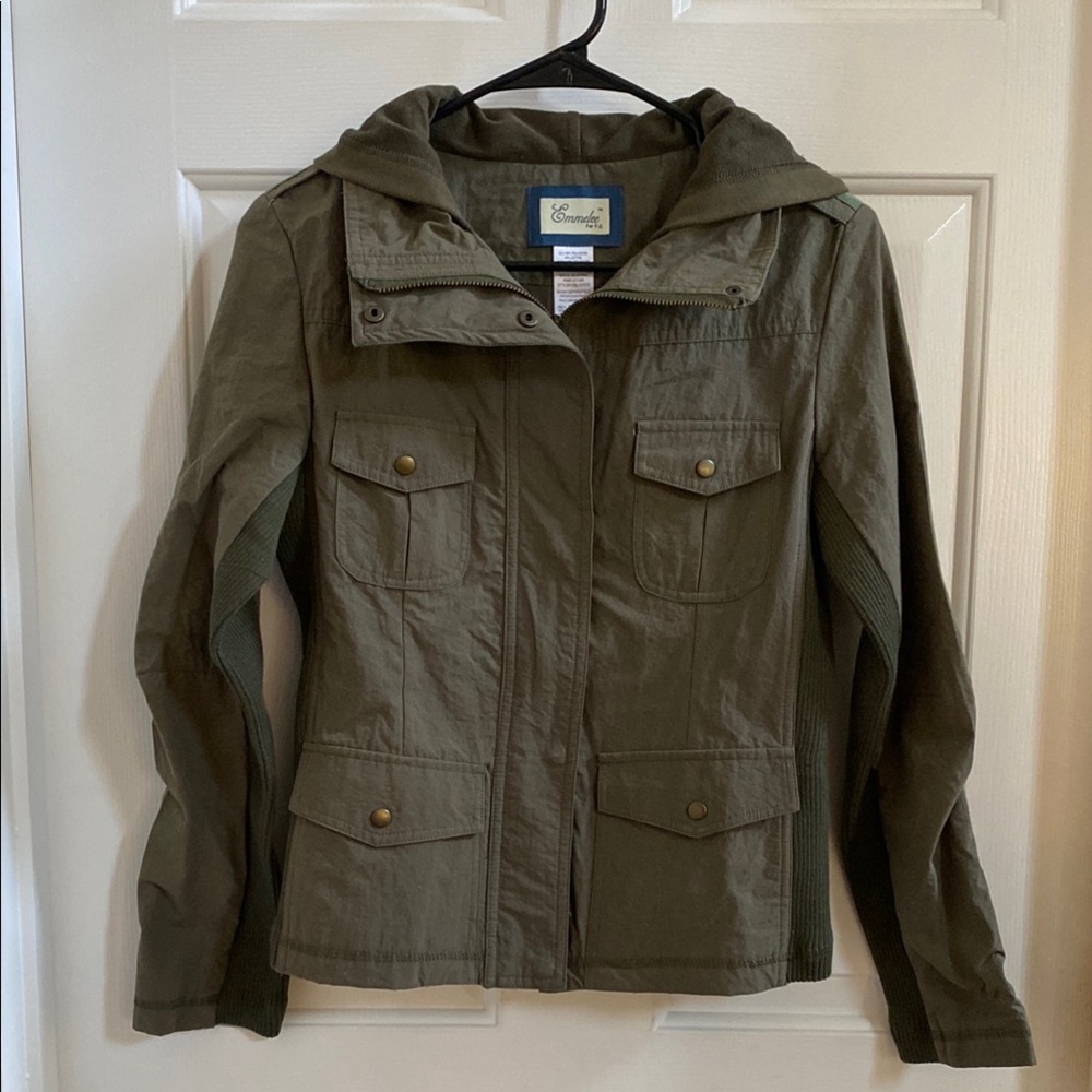 Emmelee for FC Olive Green Hooded Jacket